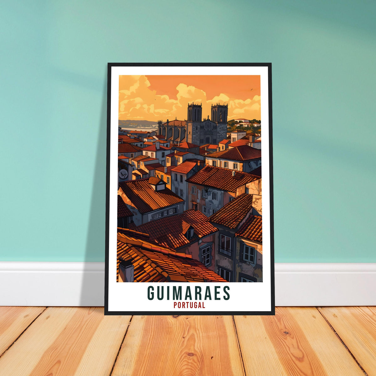 Guimaraes Travel Print Portugal Wall Art Wall Hanging Home Décor Guimaraes Gift Portugal Landmark Artwork Guimaraes Portugal Travel Poster