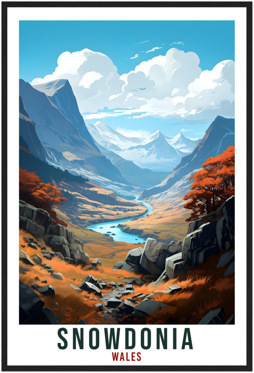 Snowdonia Travel Print Wales Wall Art Home Decor Wall Hanging Travel Art Gift Snowdonia Travel Poster Welsh Landscape Artwork Art Lover Gift