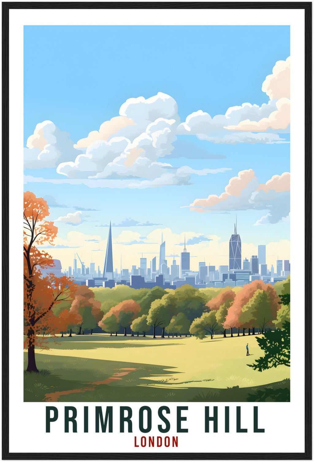 Primrose Hill London Travel Print English Wall Art Wall Hanging Travel Art Gift London Travel Poster London Cityscape Artwork Art Lover Gift