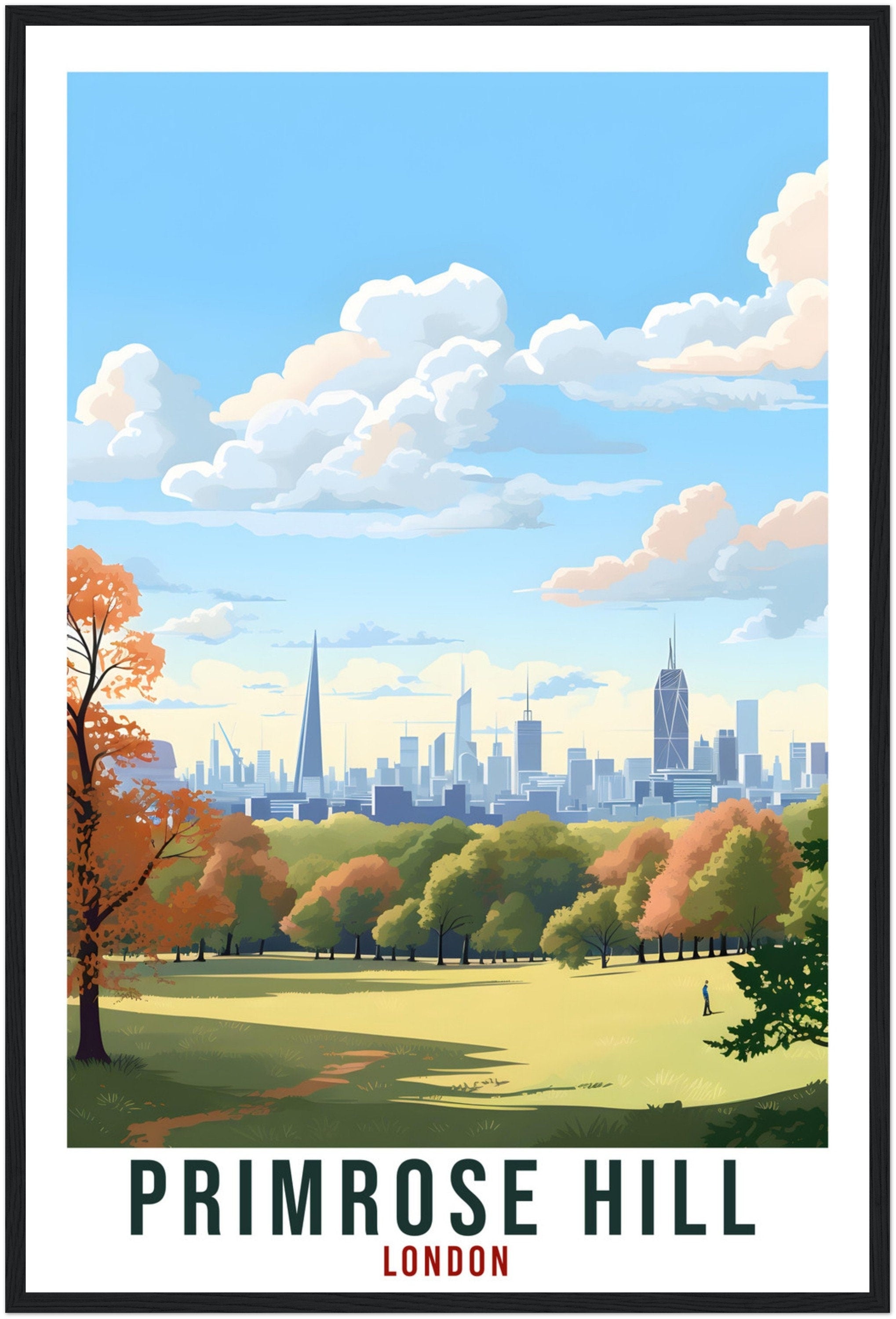 Primrose Hill London Travel Print English Wall Art Wall Hanging Travel Art Gift London Travel Poster London Cityscape Artwork Art Lover Gift