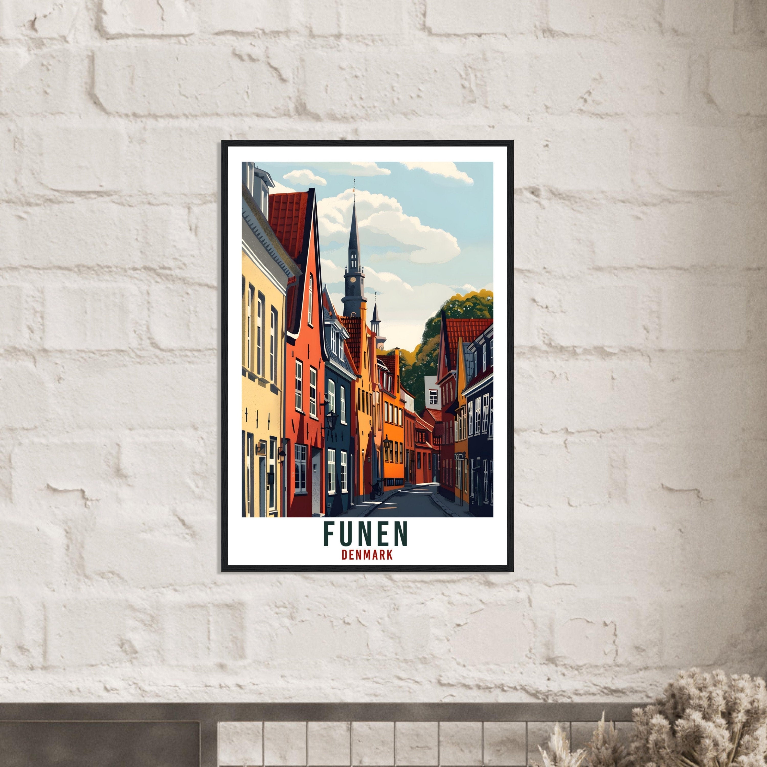 Funen Travel Print Denmark Wall Art Wall Hanging Home Living Décor Funen Gift Art Lovers Gift Denmark Artwork Gift Danish Travel Poster