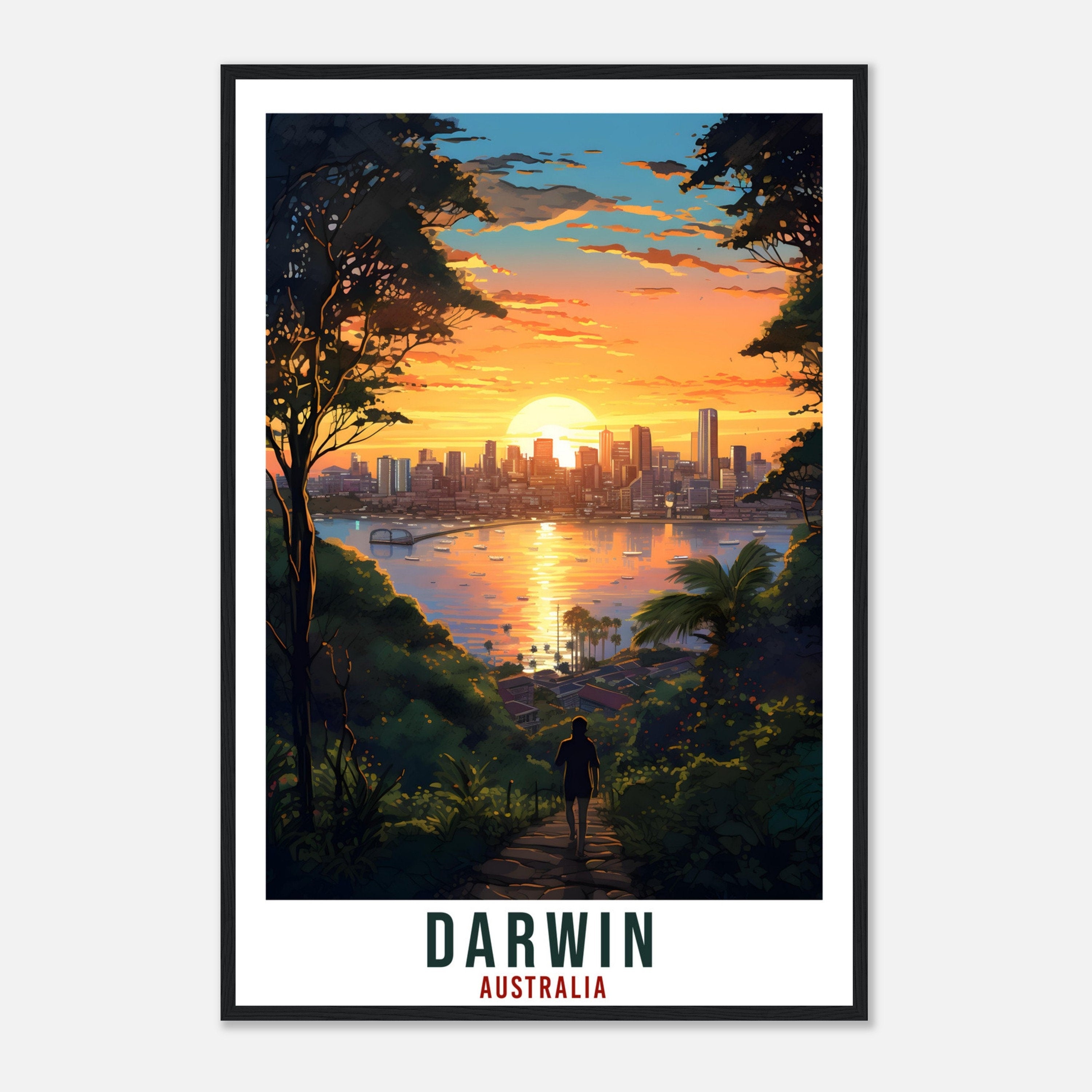 Darwin Travel Print Wall Art Darwin Australia Artwork Wall Hanging Darwin Home Decor Art Gift Darwin Travel Poster Australian Art Lover Gift