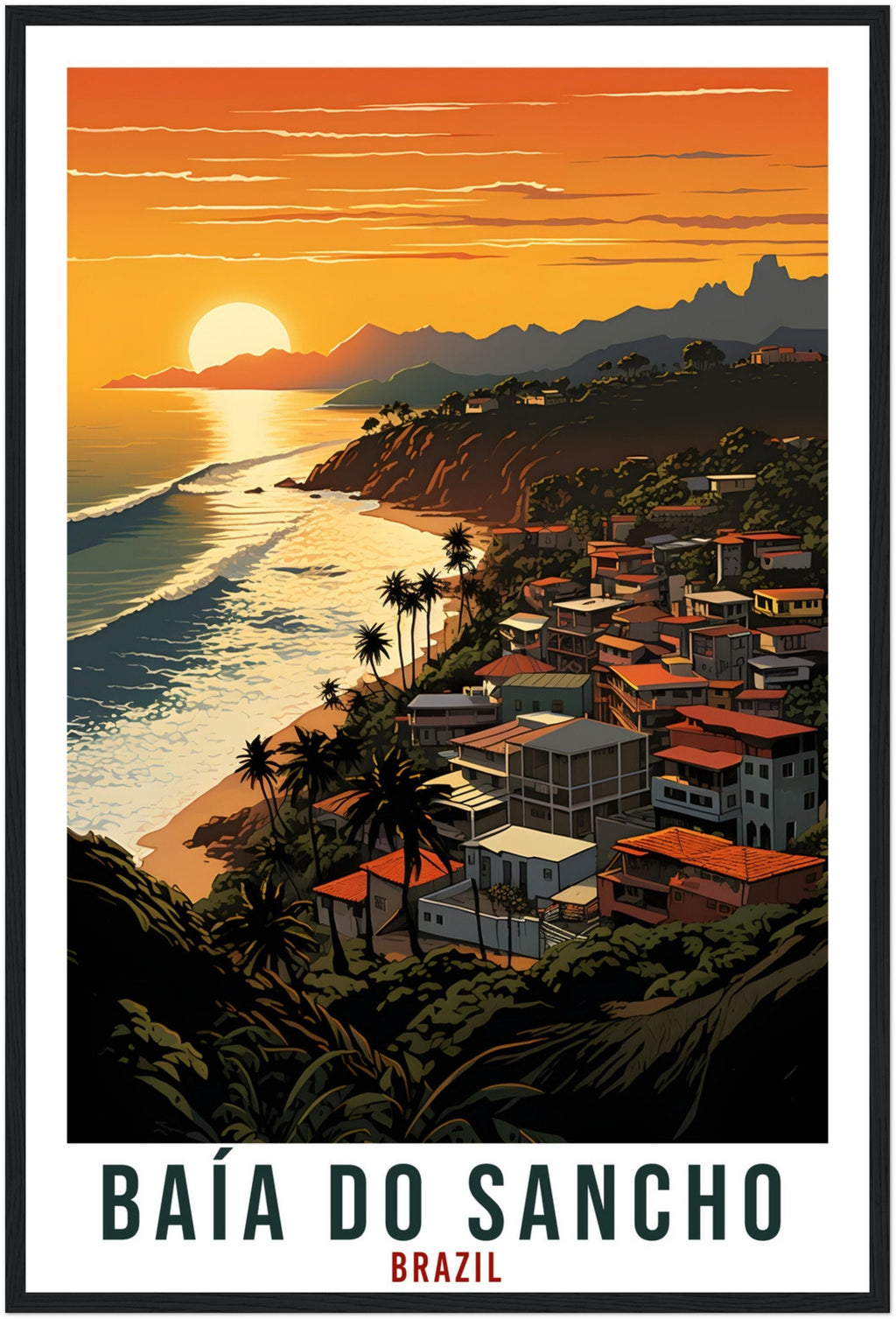 Baía Do Sancho Travel Print Wall Art Baía Do Sancho Brazil Wall Hanging Artwork Art Gift Baía Do Sancho Travel Poster Brazil Art Lovers Gift