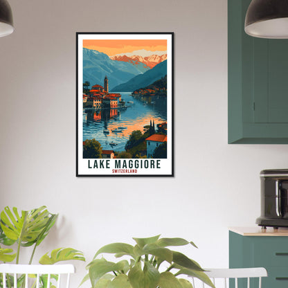 Lake Maggiore Travel Print Swiss Wall Art Wall Hanging Home Décor Lake Maggiore Gift Art Lovers Switzerland Artwork Gift Swiss Travel Poster