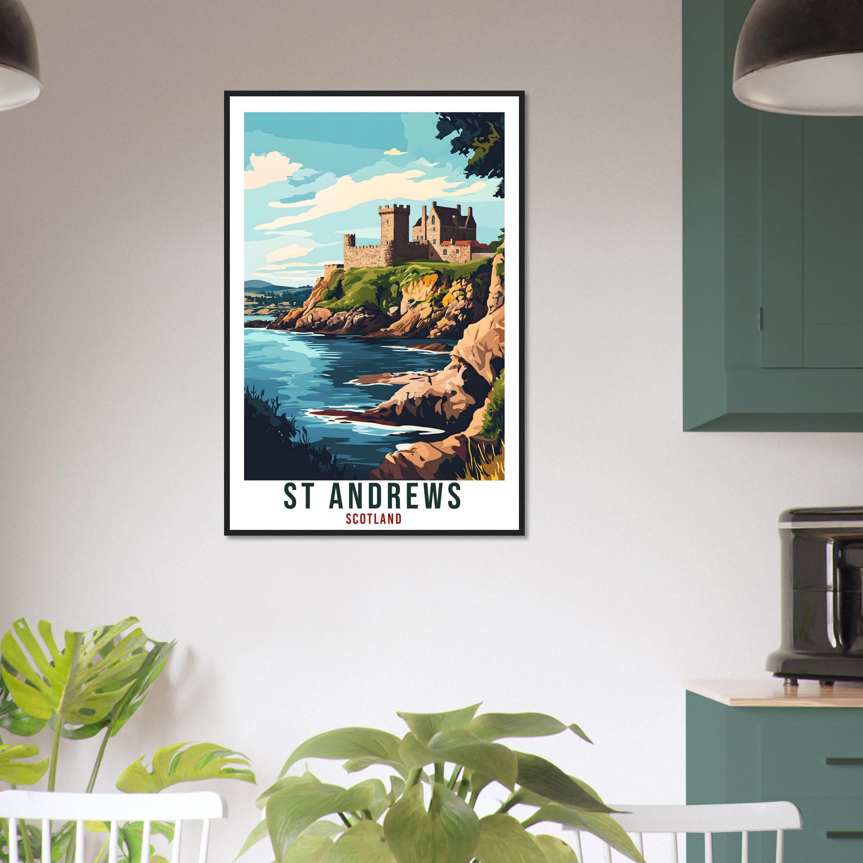 St Andrews Travel Print Scotland Home Decor St Andrews Wall Art Wall Hanging Art Lover Scotland Artwork Travel Poster St Andrews Travel Art