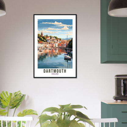 Dartmouth Travel Print Home Decor Dartmouth Devon English Coastal Art Dartmouth Artwork Gift Dartmouth Travel Poster Devon Travel Artwork