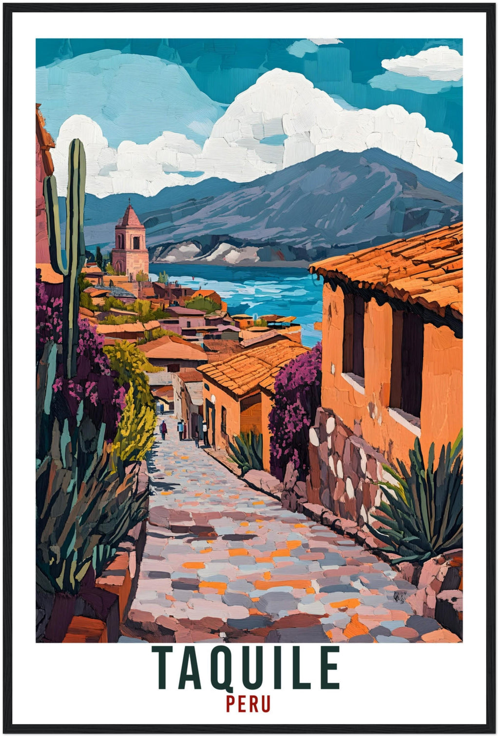 Taquile Travel Print Peru Home Decor Taquile Wall Art Gift Wall Hanging Art Lover Taquile Peruvian Artwork Travel Poster Travel Art Peru