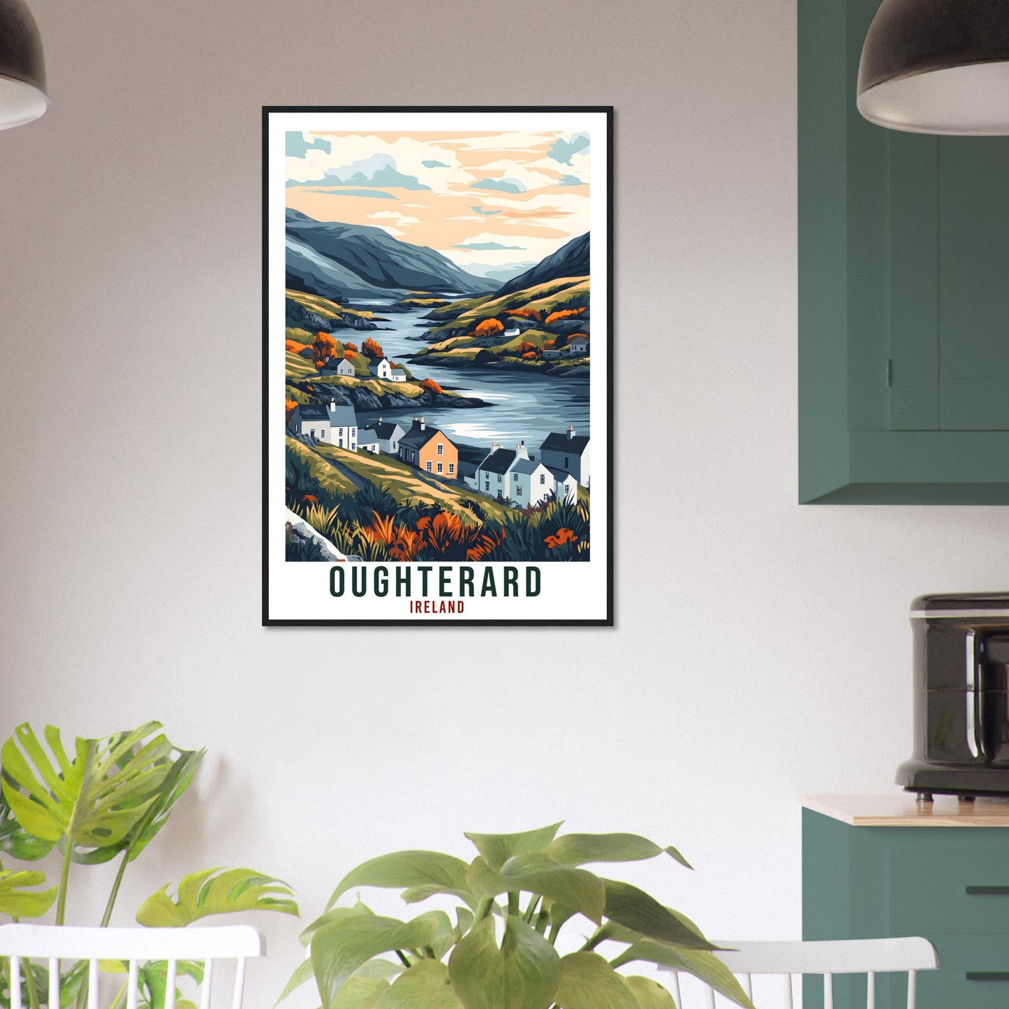 Oughterard Travel Print Ireland Home Decor Oughterard Wall Art Wall Hanging Art Lover Irish Artwork Travel Poster Oughterard Ireland Travel