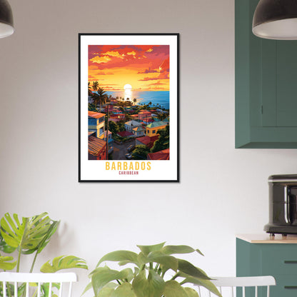 Barbados Travel Print Wall Art Barbados Sunset Wall Hanging Home Décor Caribbean Gift Art Lovers Bridgetown Travel Poster Barbados Print