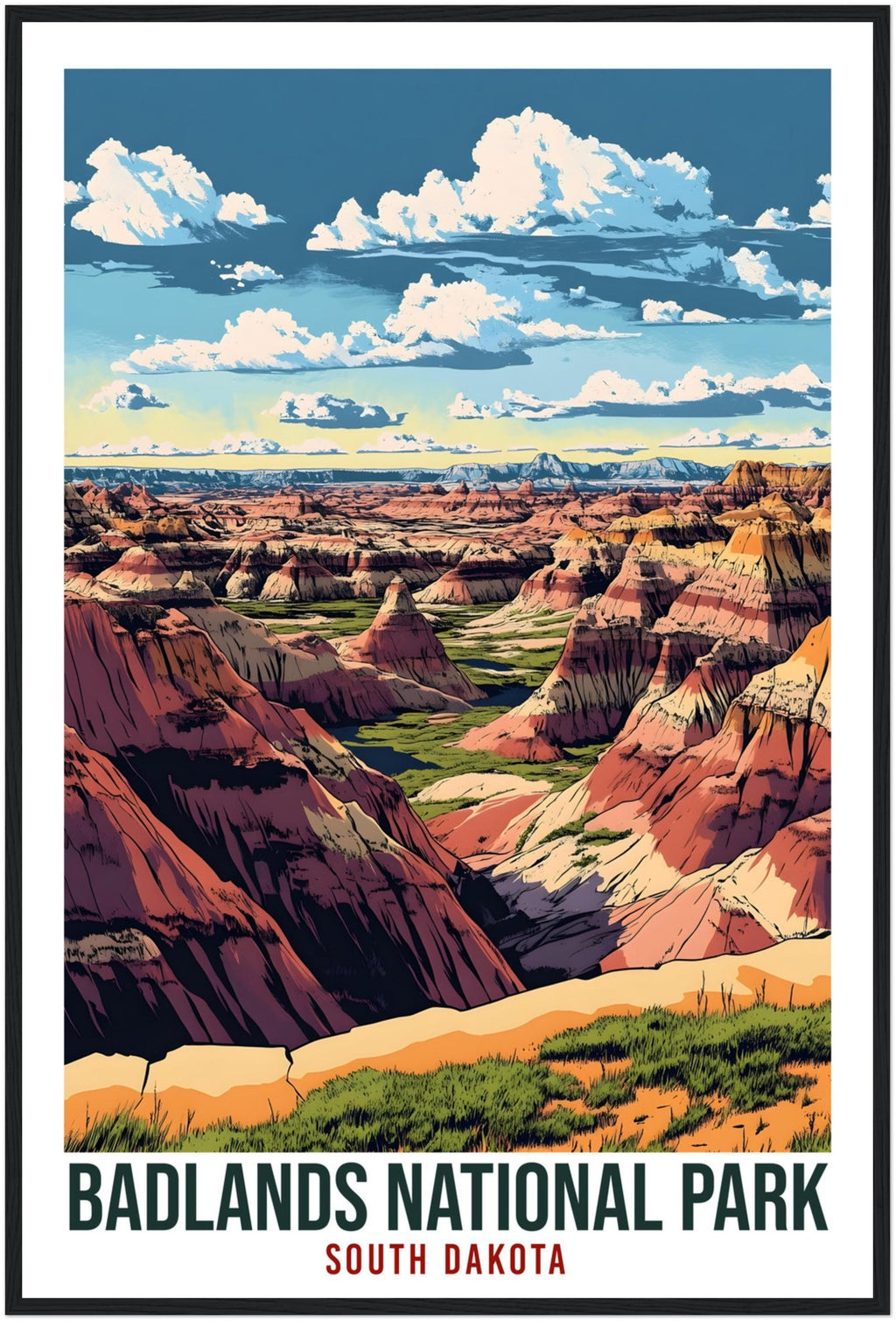 Badlands National Park South Dakota USA Travel Print Wall Art Wall Hanging Home Décor Badlands Gift Travel Art USA  Artwork Travel Poster