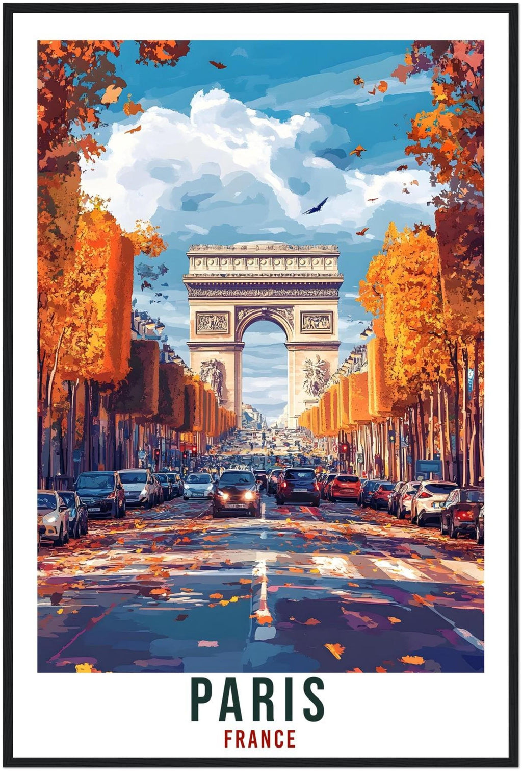 Paris Arc De Triomphe Travel Print France Home Decor Paris Wall Art Gift Wall Hanging Champs-Élysées Paris France Artwork Travel Poster  Art