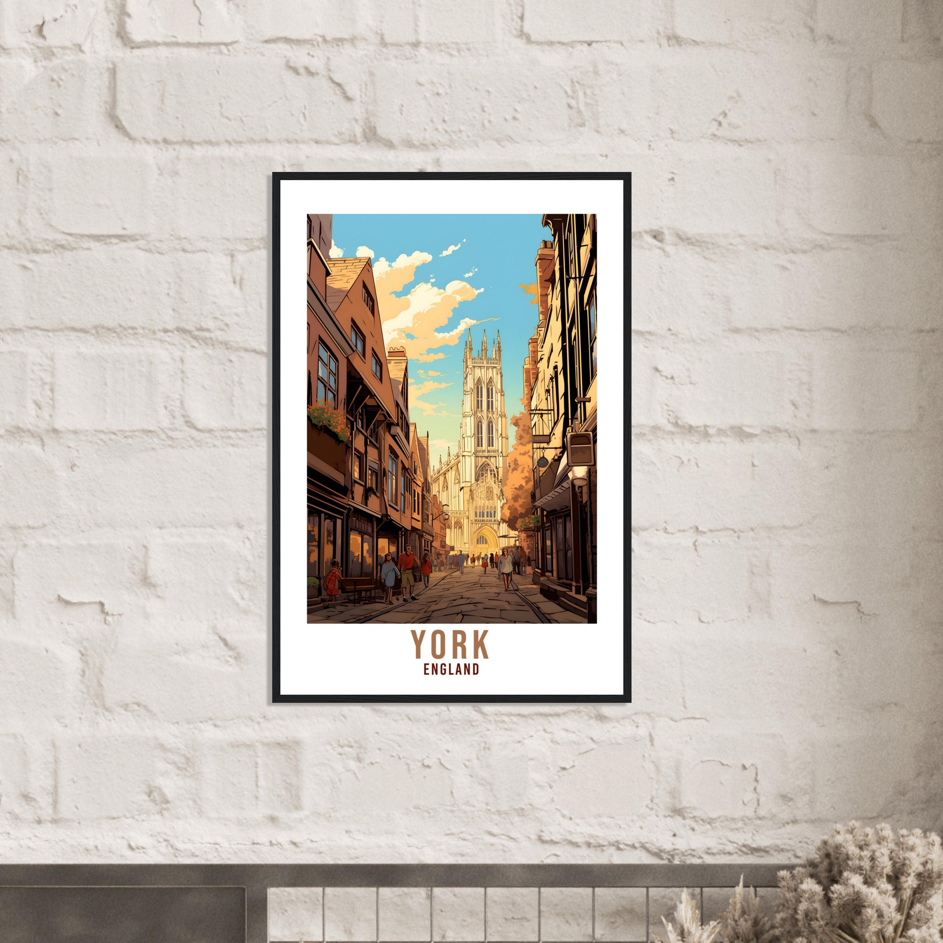 York Travel Print Yorkshire Home Decor York North East England Wall Hanging York Artwork Gift York Yorkshire Travel Poster York City Artwork