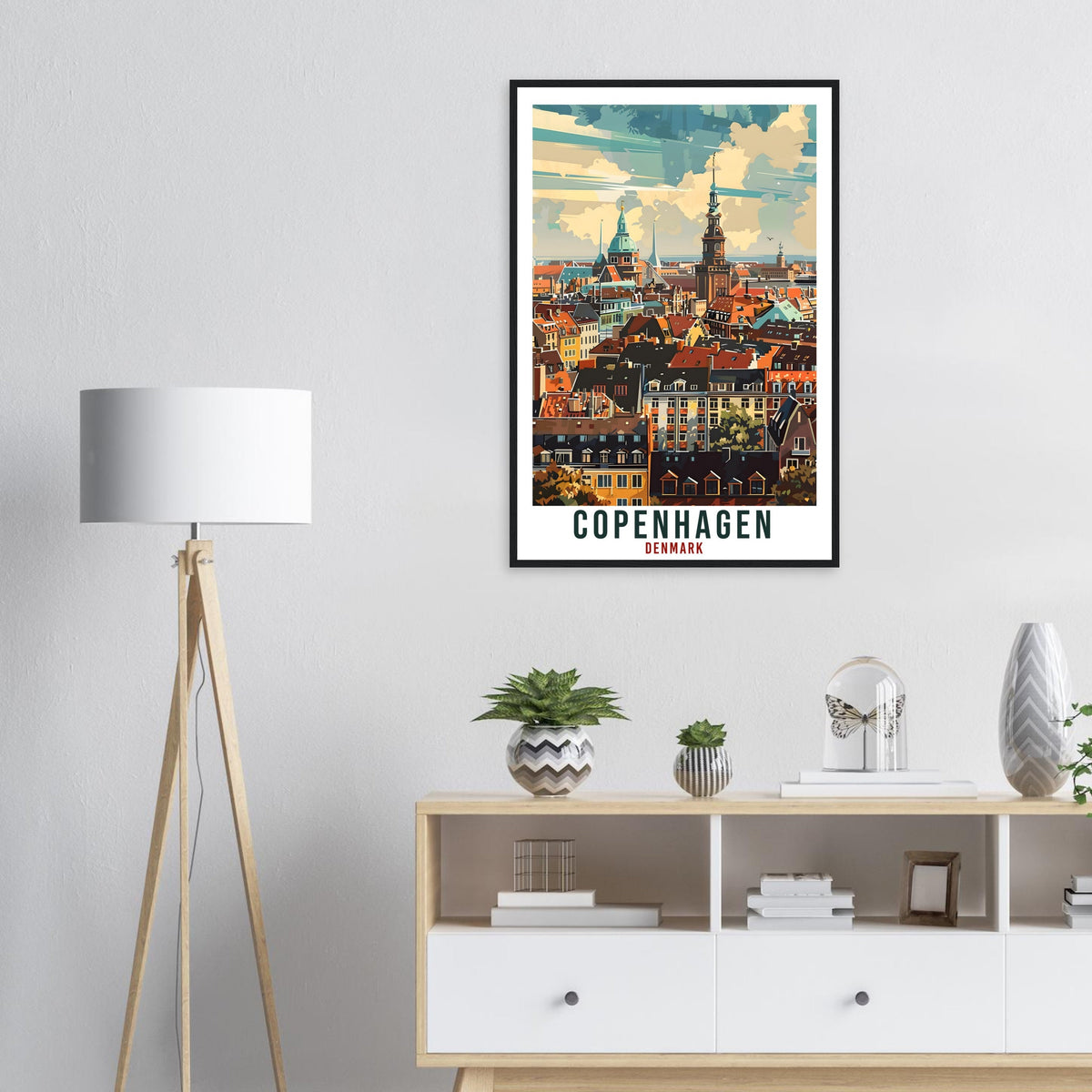 Copenhagen Travel Print Denmark Wall Art Wall Hanging Home Living Décor Copenhagen Gift Art Lovers Denmark Artwork Gift Danish Travel Poster