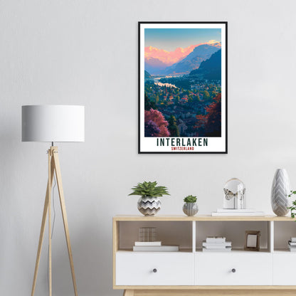 Interlaken Travel Print Swiss Wall Art Wall Hanging Home Living Décor Interlaken Gift Art Lover Switzerland Artwork Gift Swiss Travel Poster