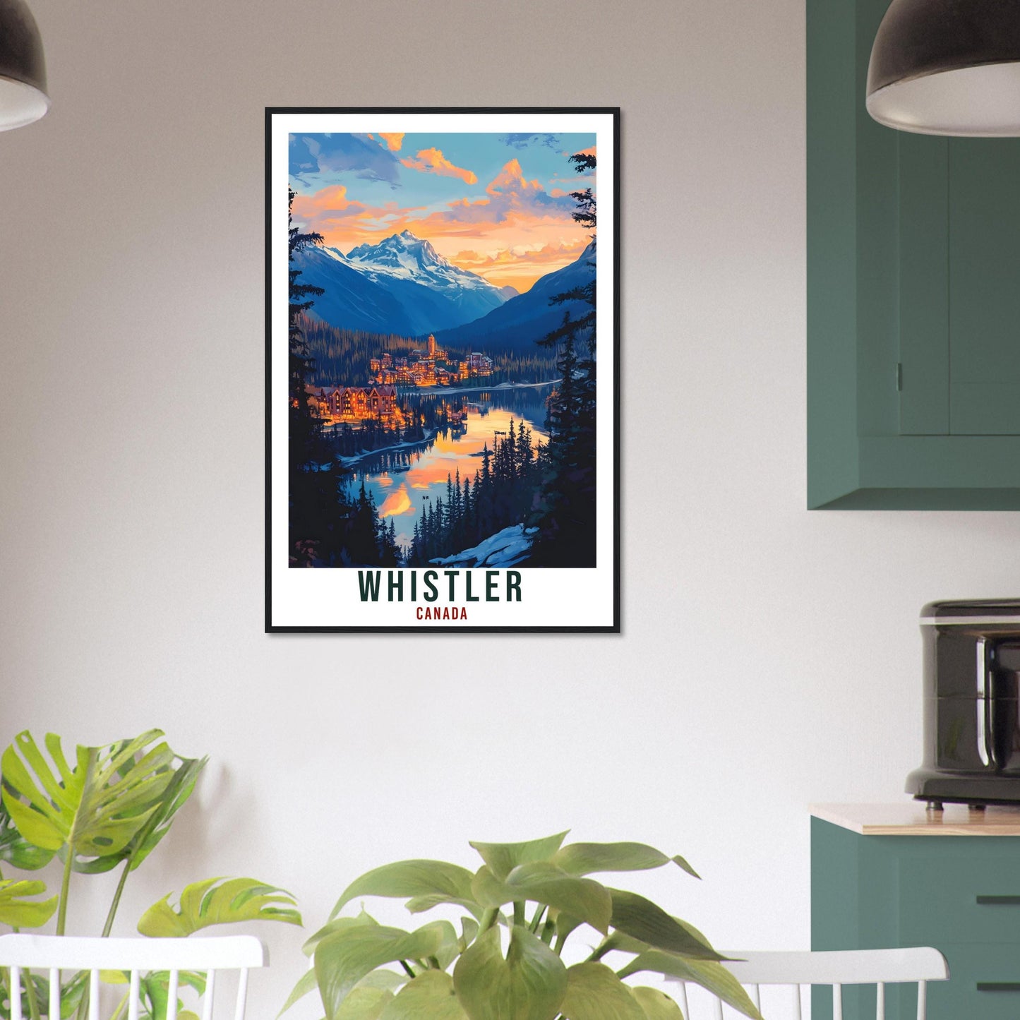 Whistler Travel Print Canada Home Decor Whistler Wall Art Wall Hanging Art Lover Whistler Canadian Artwork Travel Poster British Columbia