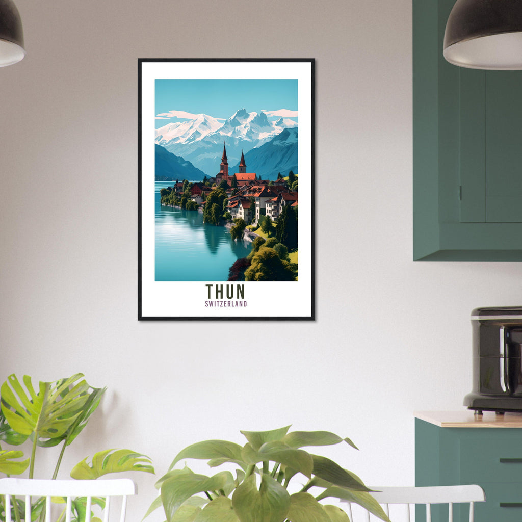 Thun Travel Print Wall Art Thun Switzerland Travel Gift Holiday Thun Art Print Thun Travel Poster Swiss Landscape Switzerland Travel Art