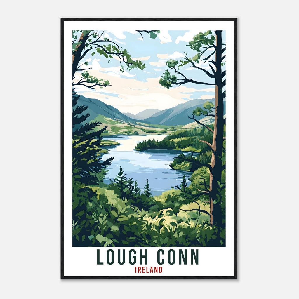 Lough Conn Travel Print Ireland Home Decor Lough Conn Wall Art Wall Hanging Art Lover Irish Artwork Travel Poster Mayo Ireland Travel Art