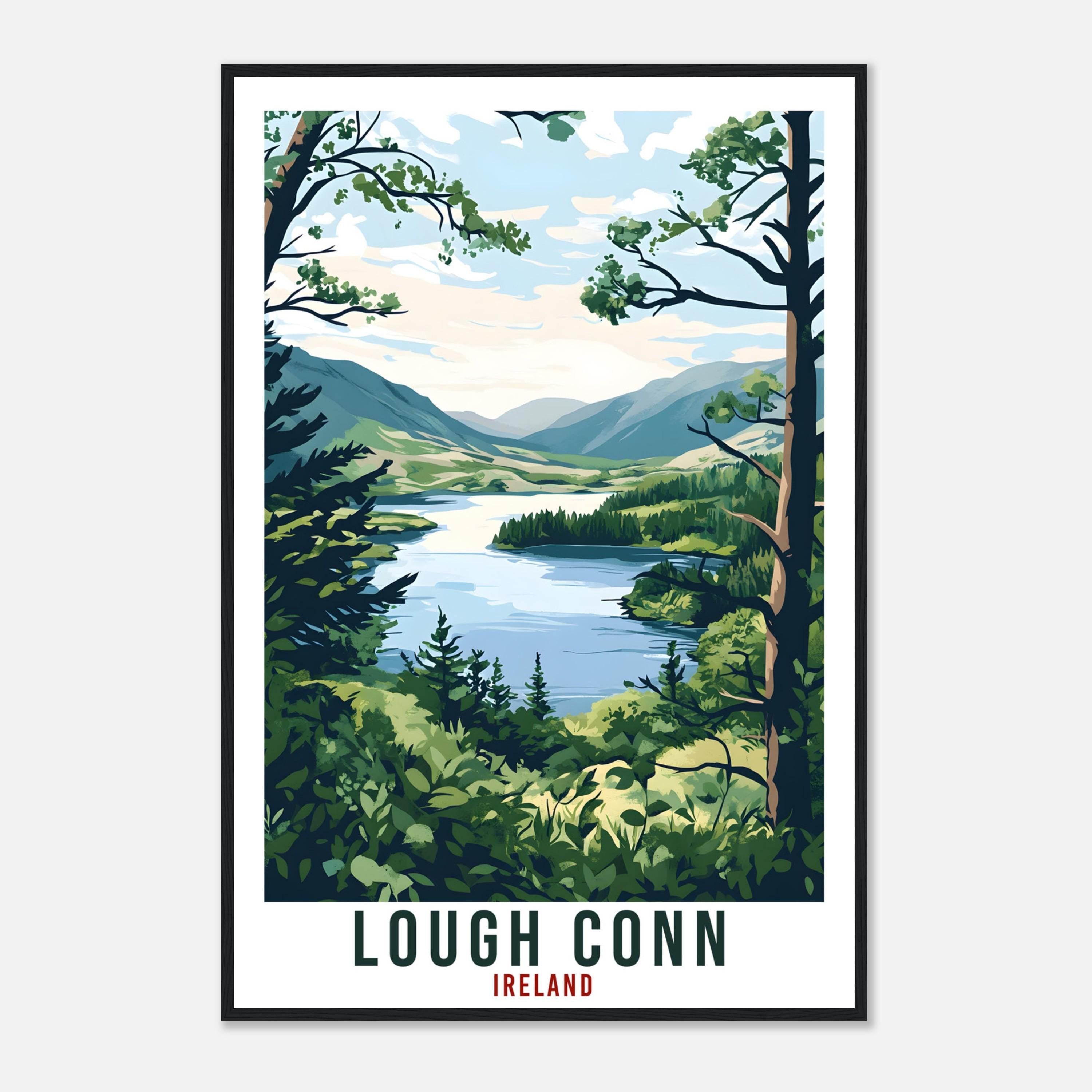 Lough Conn Travel Print Ireland Home Decor Lough Conn Wall Art Wall Hanging Art Lover Irish Artwork Travel Poster Mayo Ireland Travel Art