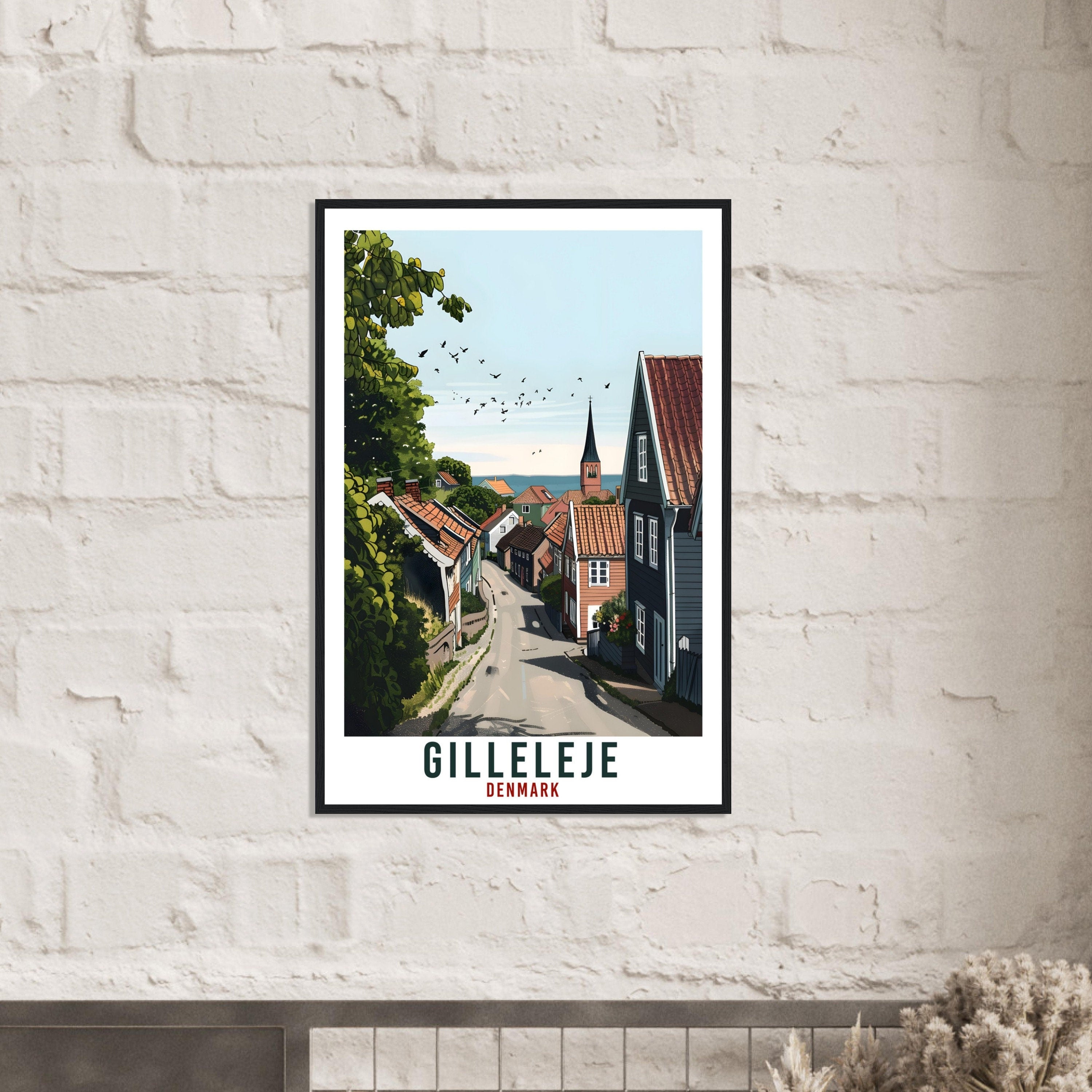Gilleleje Travel Print Denmark Wall Art Wall Hanging Home Living Décor Gilleleje Gift Art Lovers Denmark Artwork Gift Danish Travel Poster