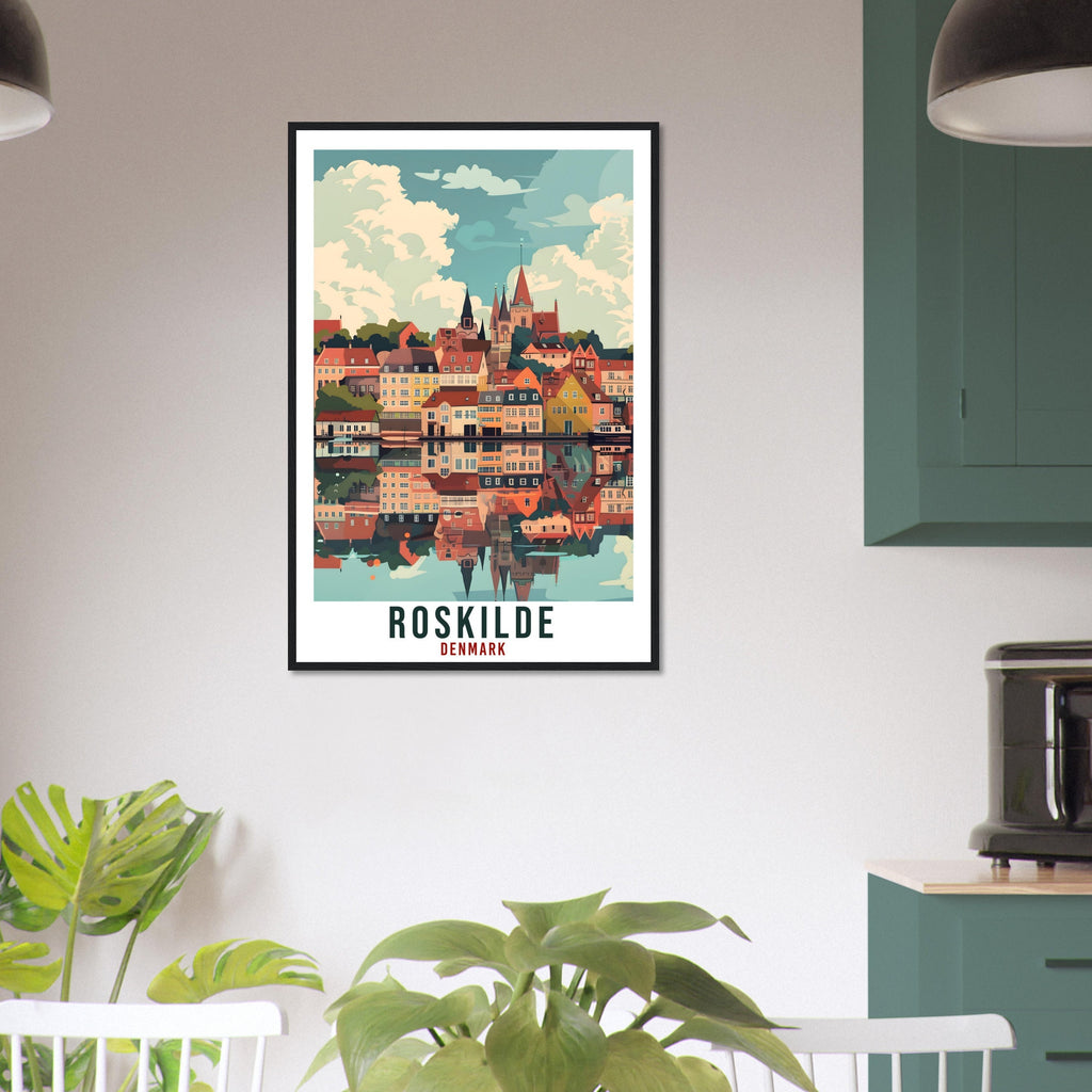 Roskilde Travel Print Denmark Wall Art Wall Hanging Home Living Décor Roskilde Gift Art Lover Gift Denmark Artwork Gift Danish Travel Poster