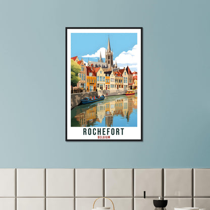 Rochefort Travel Poster Wall Art Rochefort Belgium Décor Artwork Wall Hanging Rochefort Art Gift Rochefort Travel Print Belgian Art Lovers