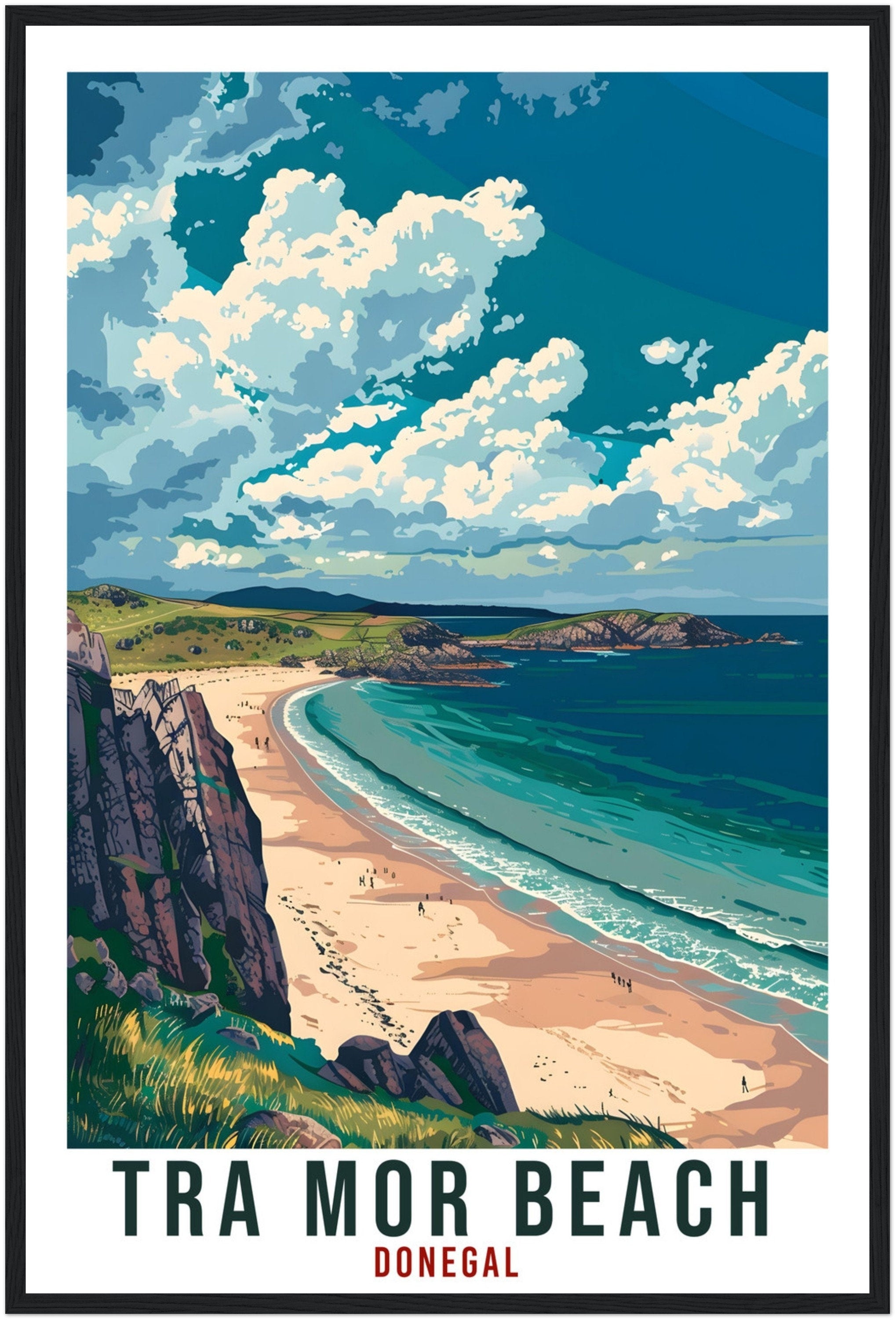 Tra Mor Beach Travel Print Ireland Wall Art Wall Hanging Home Décor Tra Mor Donegal Gift Art Lovers Irish Artwork Gift Ireland Travel Poster