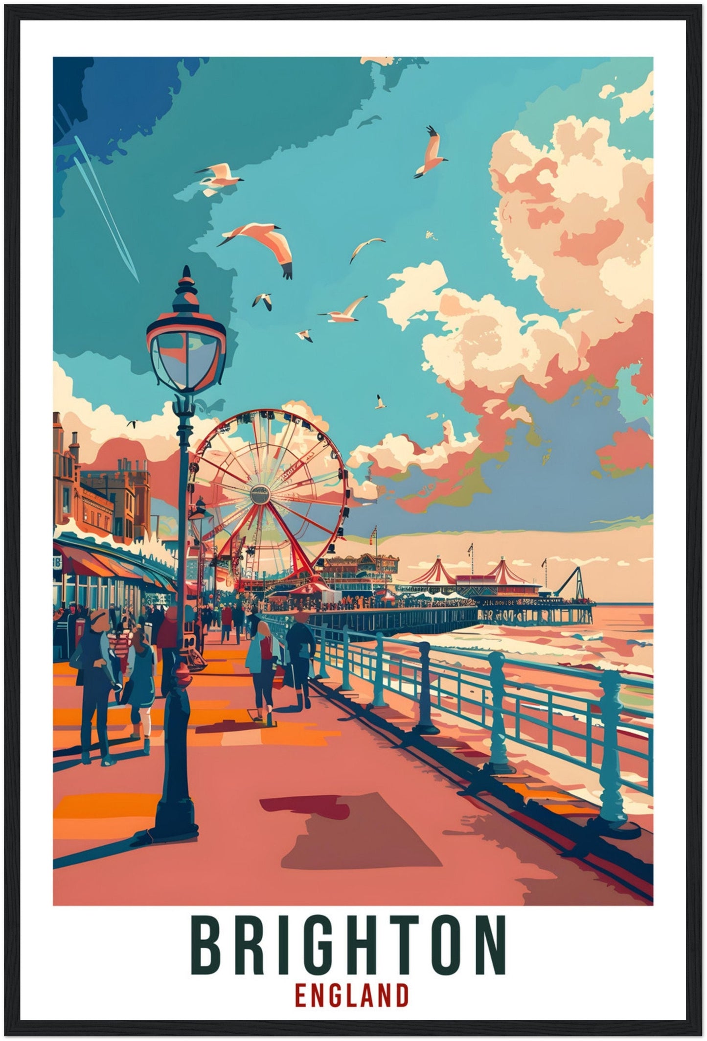Brighton Travel Print Wall Art Wall Hanging Home Living Décor Brighton Gift Art Lovers Gift UK Artwork Gift Print England Travel Poster
