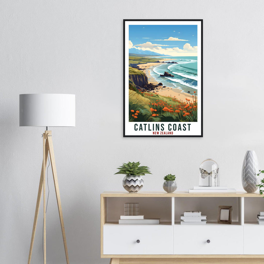 Catlins Coast Travel Print Wall Art Catlins Coast New Zealand Wall Hanging Artwork Gift Catlins Coast Travel Poster New Zealand Art Lovers