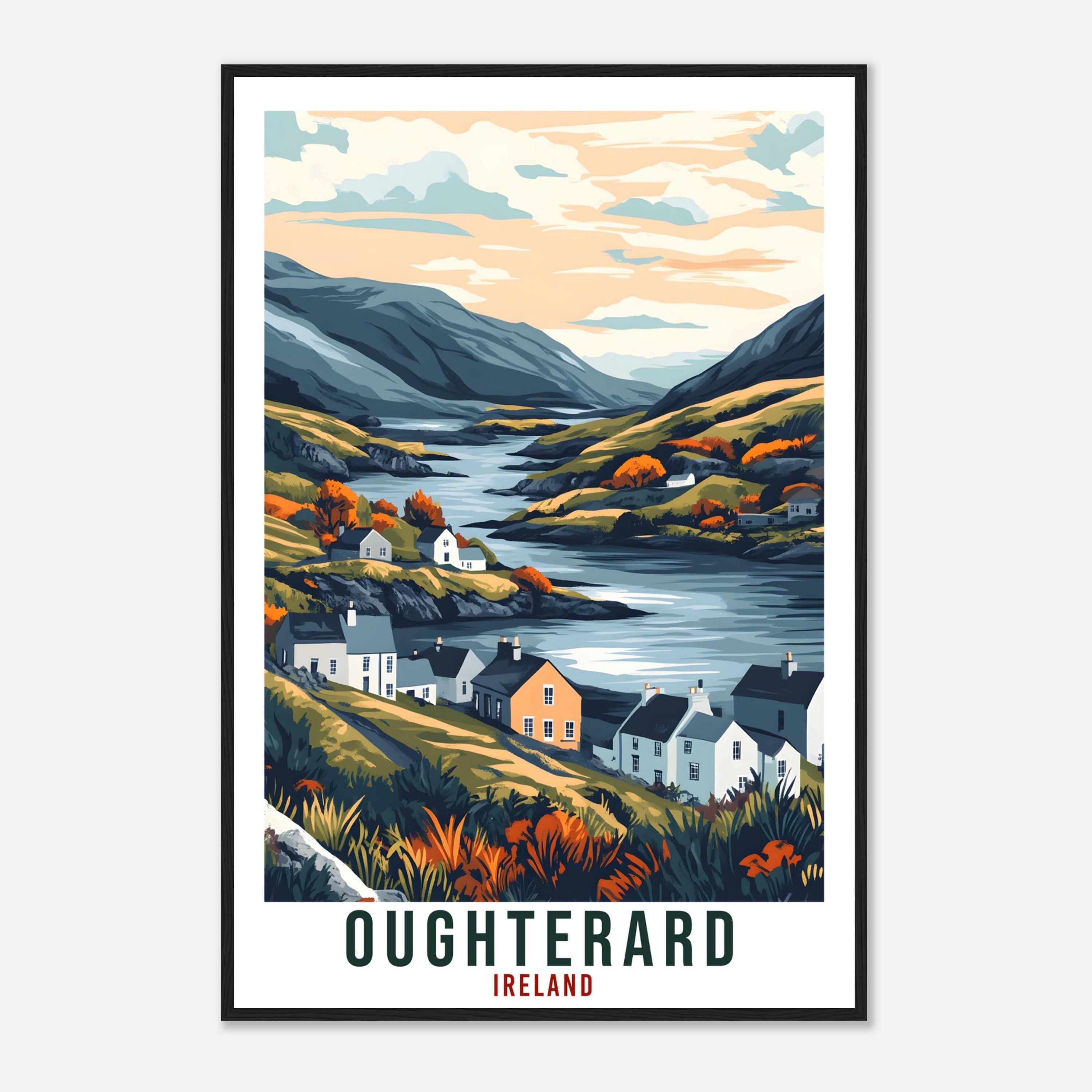Oughterard Travel Print Ireland Home Decor Oughterard Wall Art Wall Hanging Art Lover Irish Artwork Travel Poster Oughterard Ireland Travel