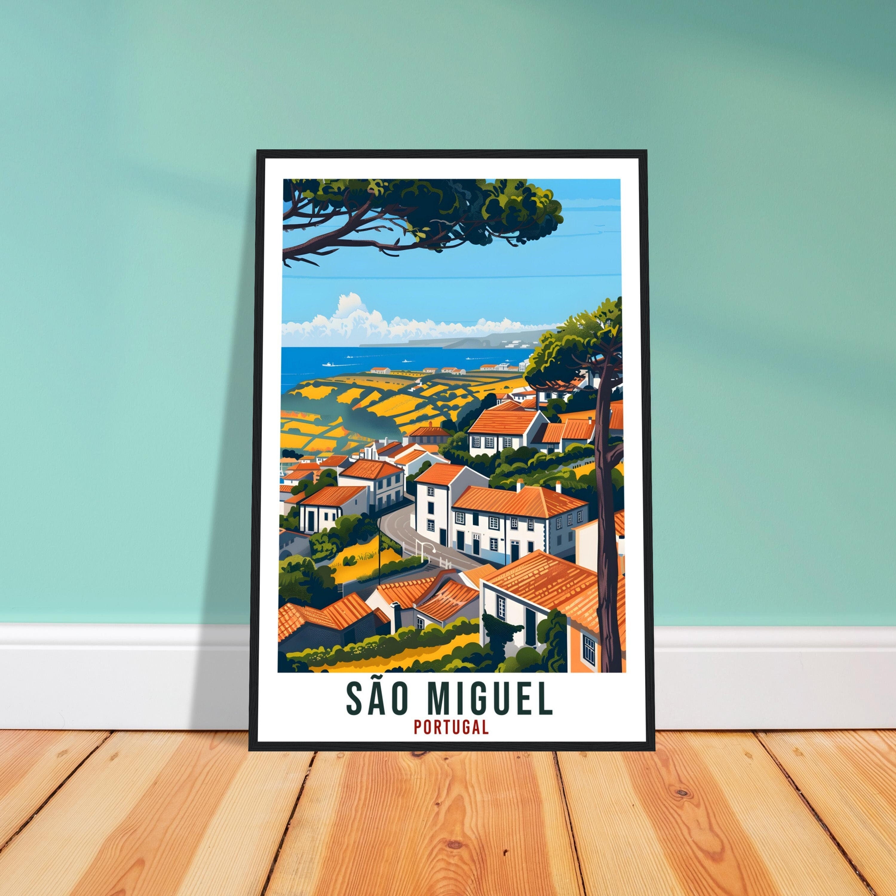 São Miguel Travel Print Portugal Wall Art Wall Hanging Home Décor São Miguel Gift Portugal Landmark Artwork Portugal Holiday Travel Poster