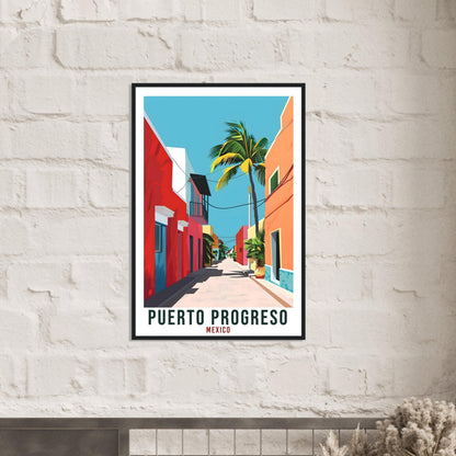 Puerto Progreso Travel Print Mexico Home Decoration Wall Art Gift Wall Hanging Art Lover Mexico Artwork Puerto Progreso Travel Poster Print