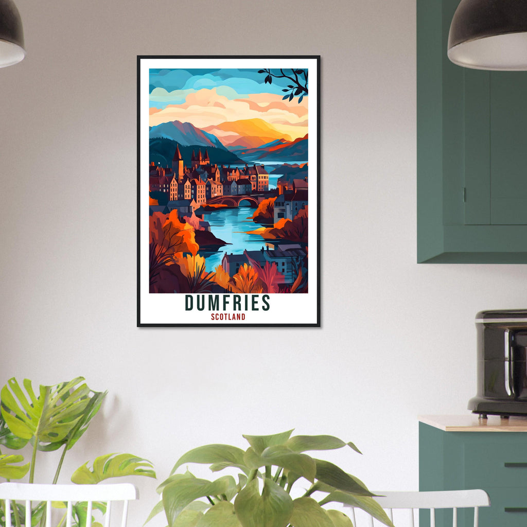 Dumfries Travel Print Scotland Home Decor Dumfries Wall Art Wall Hanging Art Lover Scotland Artwork Travel Poster Dumfries Travel Art Gift