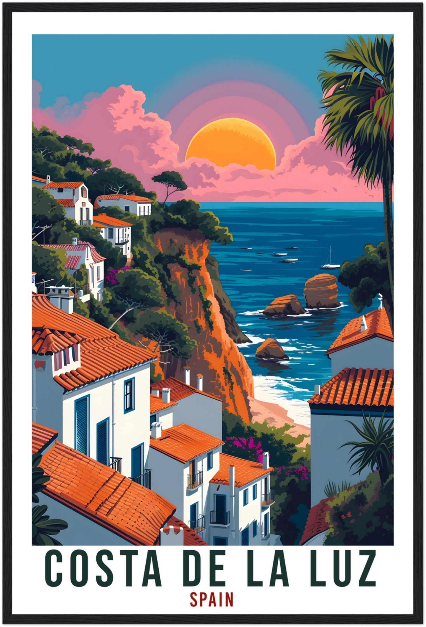 Costa De La Luz Travel Print Spain Home Decoration Spanish Wall Art Gift Wall Hanging Art Lover Spain Artwork Costa De La Luz Travel Poster