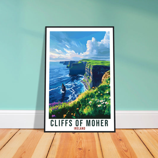 Cliffs Of Moher Travel Print Ireland Home Decor Cliffs Of Moher Wall Art Wall Hanging Irish Artwork Poster Cliffs Of Moher Ireland Travel