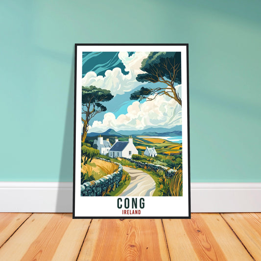 Cong Travel Print Ireland Home Decor Cong Wall Art Wall Hanging Art Lover Irish Artwork Travel Poster Cong Ireland Travel Art Gift Co Mayo