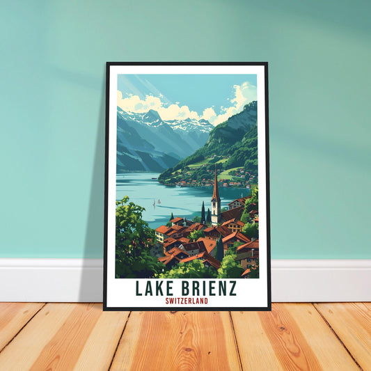 Lake Brienz Travel Print Swiss Wall Art Wall Hanging Home Décor Lake Brienz Gift Art Lover Gift Switzerland Artwork Gift Swiss Travel Poster