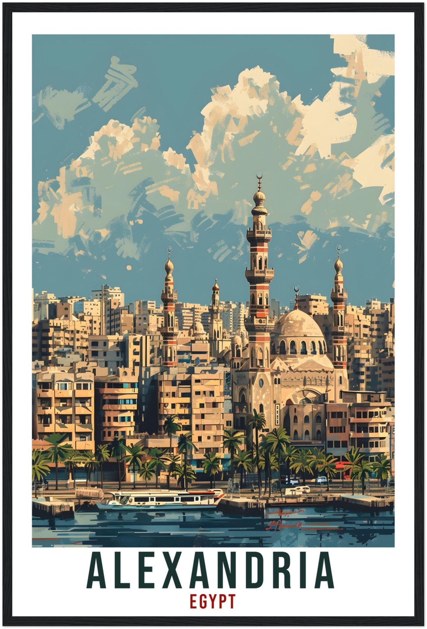 Alexandria Egypt Travel Print Wall Art Wall Hanging Home Décor Alexandria Gift Art Lovers Egypt Artwork Gift Print African Landmark Poster