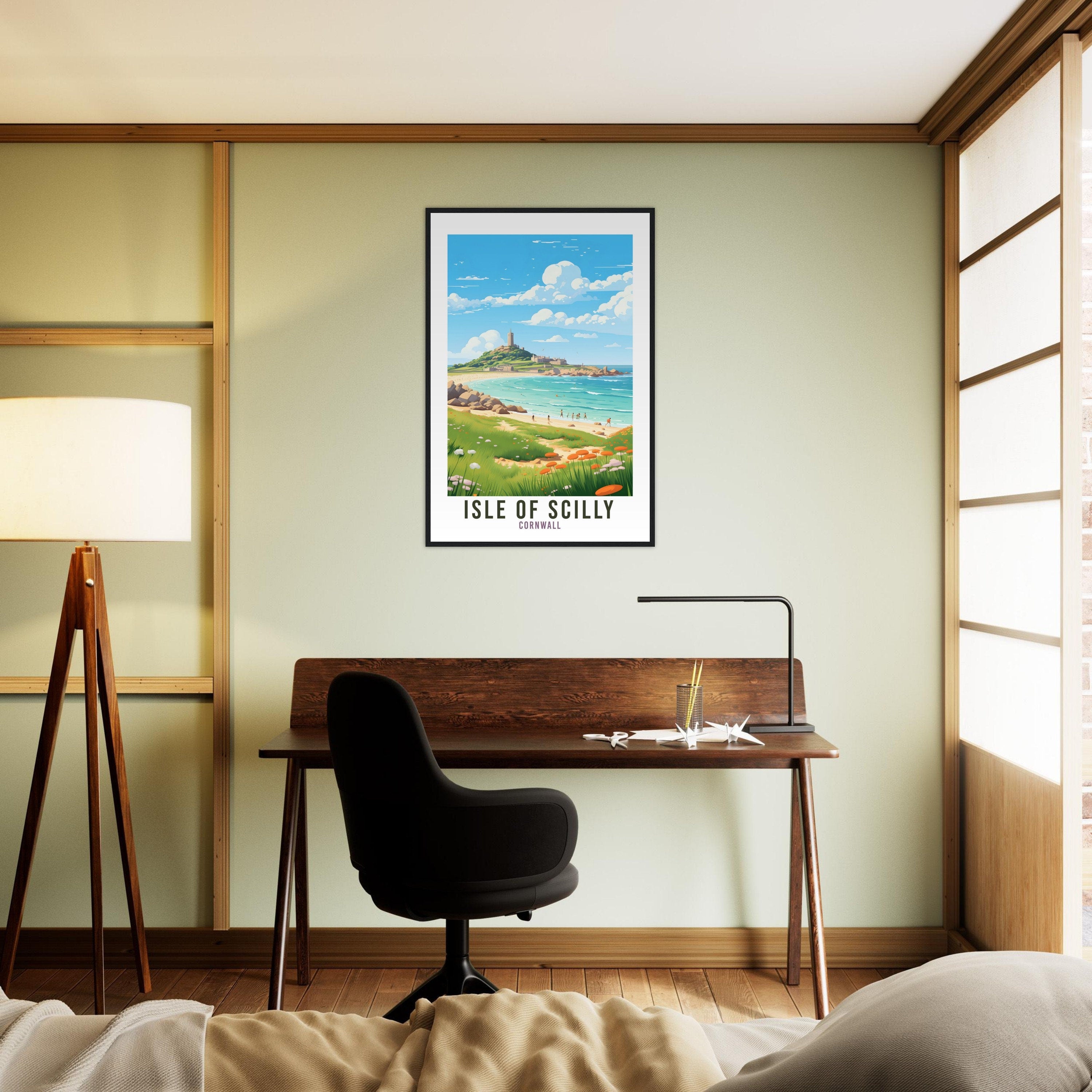 Isle Of Scilly Travel Print Lake District Home Decor Isle Of Scilly Cornwall England Nature Wall Art Cornwall Artwork Gift Travel Poster