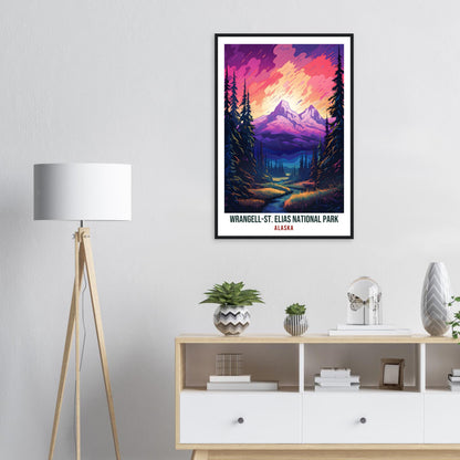 Wrangell-St Elias Travel Print Alaska Northern Light Wall Art Decor Travel Art Gift Wrangell-St Elias Travel Poster Alaska National Park Art