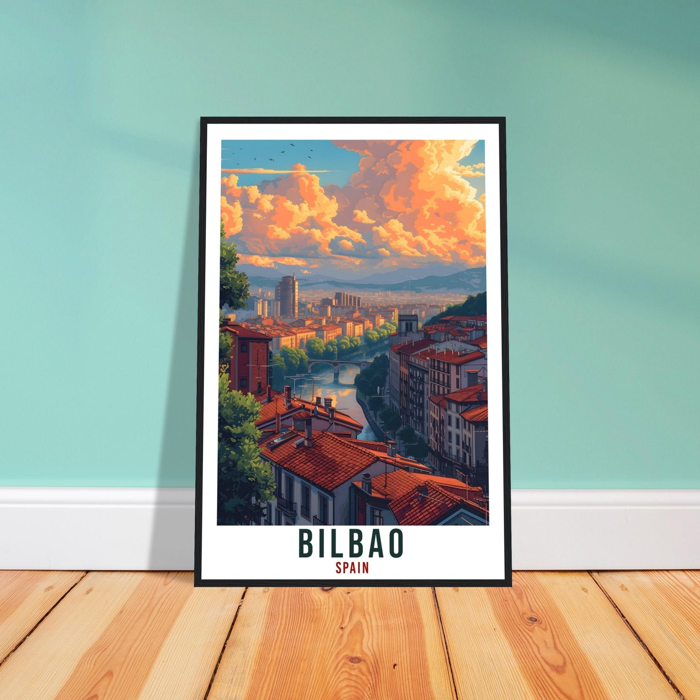 Bilbao Travel Print Spain Home Decoration Bilbao Spanish City Wall Art Gift Wall Hanging Art Lover Spain Artwork Bilbao Travel Poster Gift