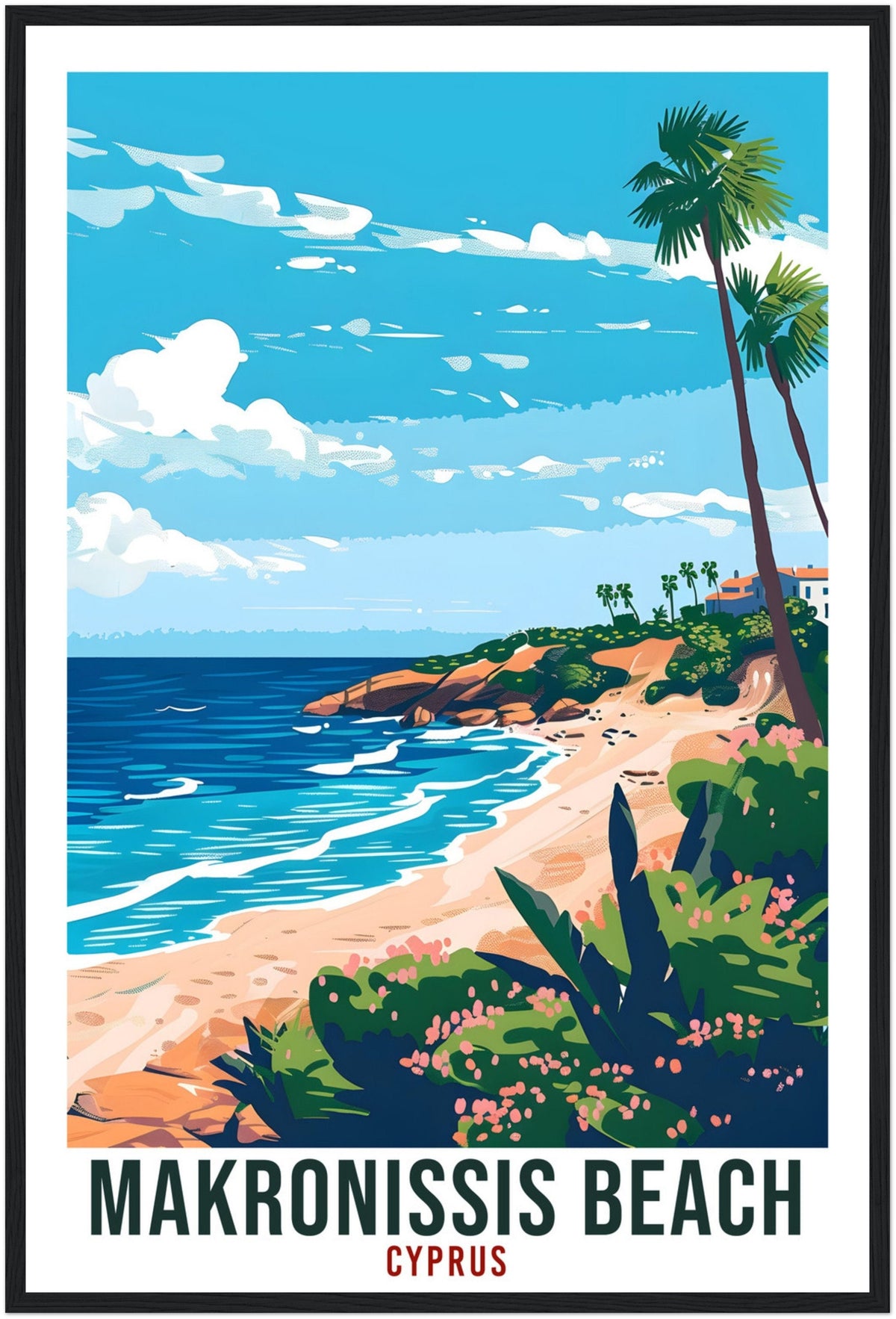 Makronissis Beach Cyprus Travel Print Cyprus Wall Art Wall Hanging Home Décor Makronissis Gift Artwork Gift Cyprus Holiday Travel Poster
