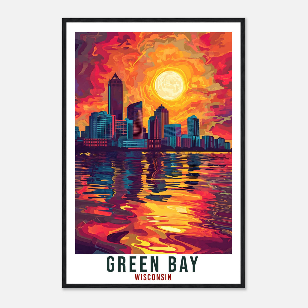 Green Bay Travel Print Wisconsin Home Decoration USA City Wall Art Gift Wall Hanging Art Lover Wisconsin Artwork Green Bay Travel Poster