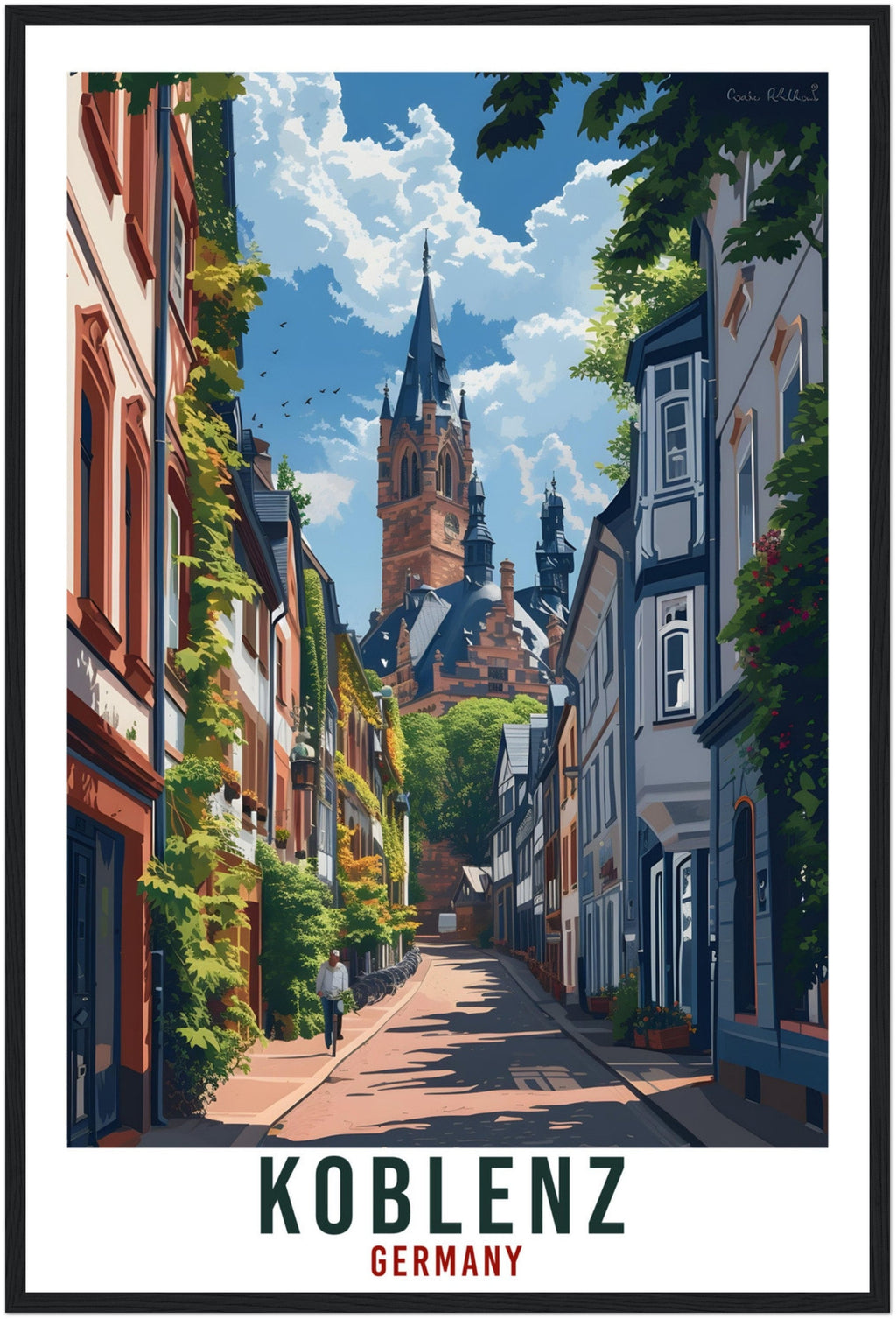 Koblenz Travel Print Germany Home Decoration Koblenz German City Wall Art Gift Wall Hanging Art Lover Germany Artwork Koblenz Travel Poster