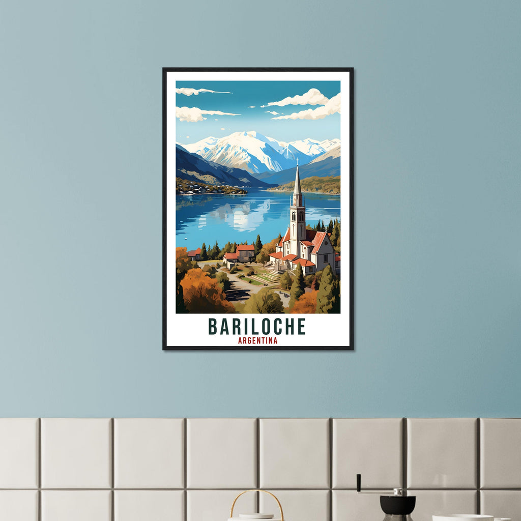 Bariloche Travel Poster Wall Art Bariloche Argentina City Landscape Artwork Bariloche Art Gifts Bariloche Travel Print Argentinian Art Lover