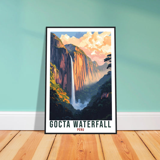Gocta Waterfall Travel Print Peru Home Decor Wall Art Gift Wall Hanging Art Lover Gocta Waterfall Peruvian Artwork Travel Poster Travel Art
