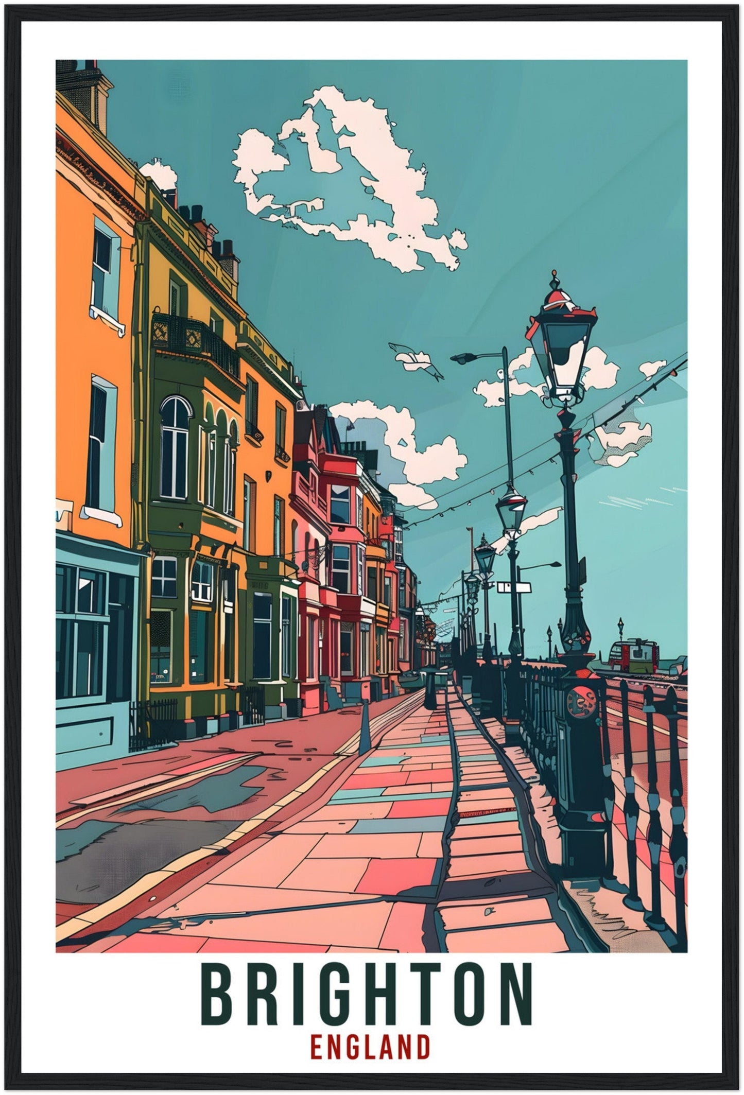 Brighton Travel Print Wall Art Wall Hanging Home Living Décor Brighton Street Art Lovers Gift UK Artwork Gift Print English Travel Poster