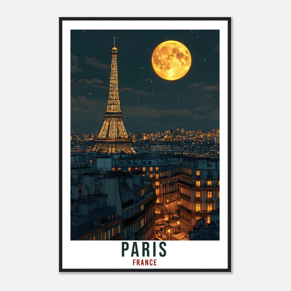 Paris Travel Print Eiffel Tower At Night Home Decor Paris Wall Art Gift Wall Hanging Art Lover Paris France Artwork Travel Poster Travel Art