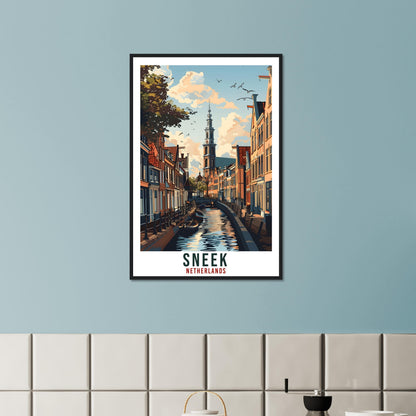 Sneek Travel Print Holland Wall Art Wall Hanging Home Décor Sneek Gift Art Lovers Gift Dutch Artwork Gift The Netherlands Travel Poster