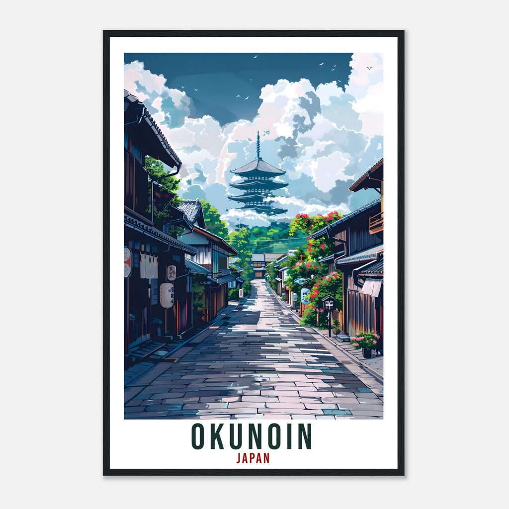 Okunoin Travel Print Japan Home Decoration Wall Art Gift Wall Hanging Art Lover Japanese Artwork Japan Okunoin Travel Poster Cityscape Print