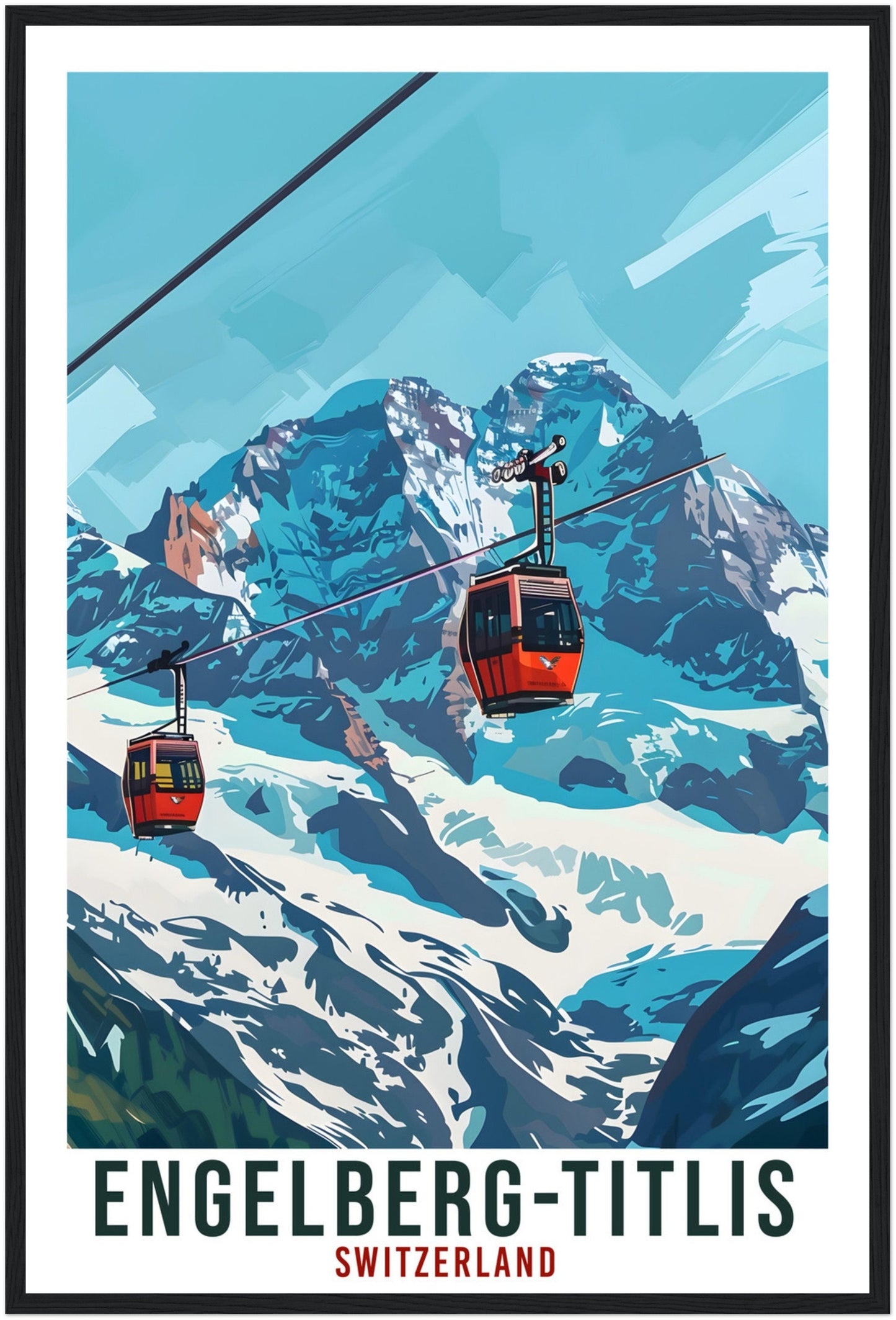 Engelberg-Titlis Travel Print Swiss Wall Art Wall Hanging Décor Engelberg-Titlis Gift Art Lover Switzerland Artwork Gift Swiss Travel Poster